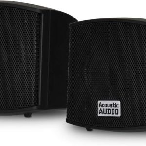 Acoustic Audio AA321B Mountable Indoor Speakers 400 Watts Black Bookshelf Pair